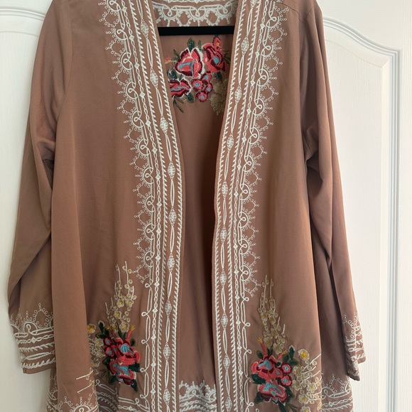 Novica Tops - Embroidered Dusty Rose Tunic Made in India